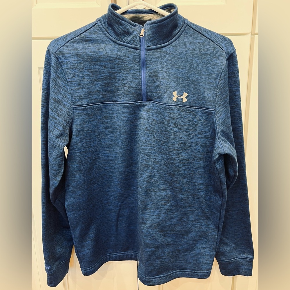 Under Armour Storm Fleece Blue Black Heathered Quarter-Zip Pullover